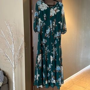 Long sheer dress with front slit